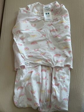 HALO SleepSack Swaddle Pink Rainbow & Sunshine Print
